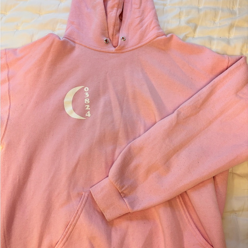 Pink Hoodie with Moon Graphic
